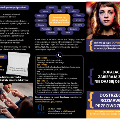 Ulotka: Dopalacze...Dostrzegaj - Rozmawiaj - Przeciwdziałaj (Młodzież)