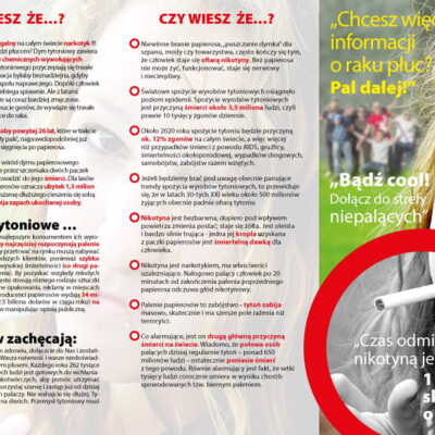 Ulotka: Profilaktyka uzależnienia od nikotyny dla młodzieży