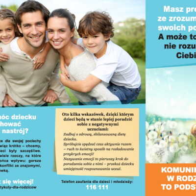 Ulotka: Profilaktyczna rola rodzica poprzez właściwą komunikację z dziećmi