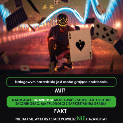 Plakat: Hazard nie czaruje,ale wykorzystuje (Młodzież)