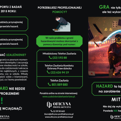 Ulotka:  Hazard nie czaruje,ale wykorzystuje (Młodzież)