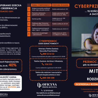Ulotka: Cyberprzemoc tu kończy się zabawa (Rodzice)