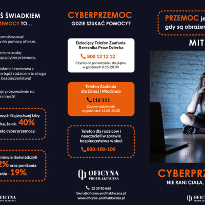 Ulotka: Cyberprzemoc nie rani ciała lecz duszę (Młodzież)