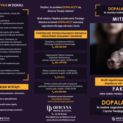 Ulotka: Dopalacze to wyroby kolekcjonerskie. Mit! (Rodzice)