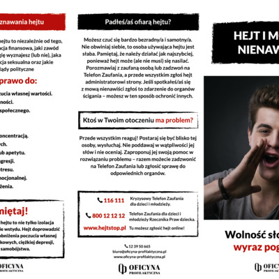 Ulotka: Hejt i mowa nienawiści (Mieszkańcy)