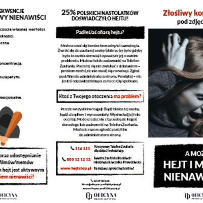 Ulotka: Hejt i mowa nienawiści (Młodzież)