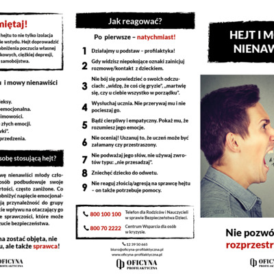 Ulotka: Hejt i mowa nienawiści (Pedagodzy)