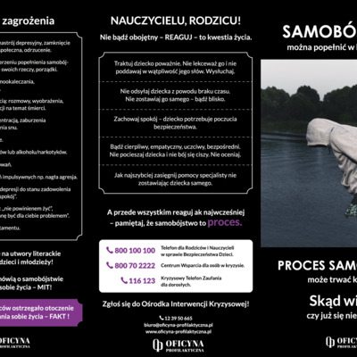 Ulotka: Samobójstwo (Pedagodzy)
