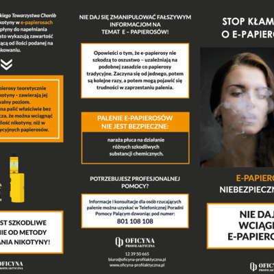 Ulotka: E-papierosy (Uczniowie)