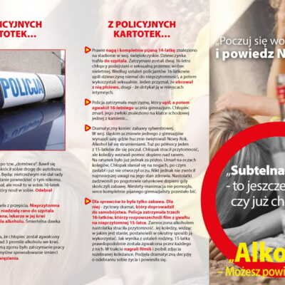 Ulotka: Profilaktyka uzależnienia od alkoholu dla młodzieży