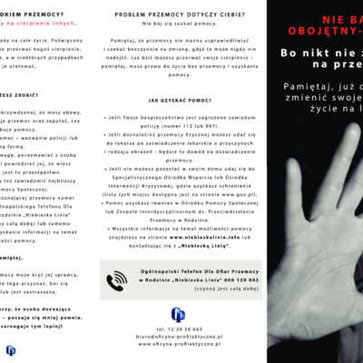 Ulotka: Nie Bądź Obojętny - Reaguj (Mieszkańcy)