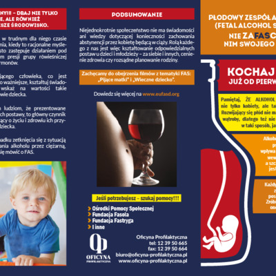 Ulotka: Profilaktyka FAS dla rodziców i mieszkańców