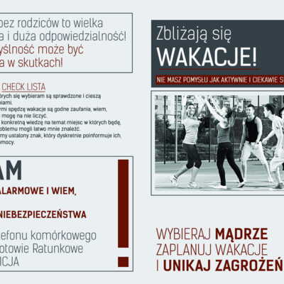 Ulotka: Aktywne i bezpieczne spędzanie wakacji