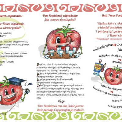 Ulotka: „Pan Pomidorek radzi” Bajkowa Profilaktyka – Zdrowe odżywianie